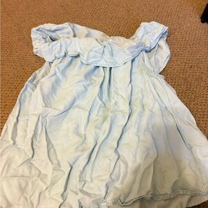 Light Blue Off-Shoulder Blouse